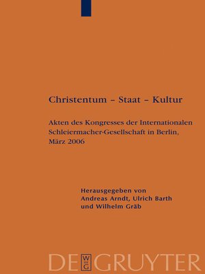 cover image of Christentum – Staat – Kultur